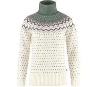 Fjallraven 84792-113-614 Övik Knit Roller Neck W/Övik Knit Roller Neck W Maglia Lunga Donna Chalk White-Patina Green Taglia XL