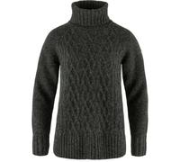 FJALLRAVEN 84793-030 Övik Cable Knit Roller Neck W Maglia Lunga Donna Dark Grey Taglia XXS