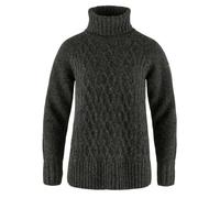 Fjallraven 84793-030 Övik Cable Knit Roller Neck W/Övik Cable Knit Roller Neck W Maglia Lunga Donna Dark Grey Taglia S