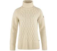 Fjallraven 84793-113 Övik Cable Knit Roller Neck W/Övik Cable Knit Roller Neck W Maglia Lunga Donna Chalk White Taglia XS