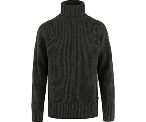 Fjallraven 87072-633 Övik Roller Neck Sweater M Maglia Lunga Uomo Dark Olive Taglia S
