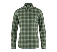 Fjallraven Övik Flannel Shirt W Camicia, Deep Forest-pattina Green, S Donna