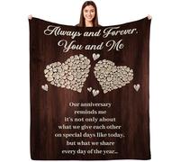 FJAUOQ Anniversario matrimonio per coppia, regali per lei o lui, romantico I Love You Regali Coperte di flanella, regalo di nozze per coppia, moglie, marito, anniversario, coperta 152,4 x 127 cm