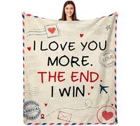 FJAUOQ Anniversario matrimonio per coppia, regali per lei o lui, romantico I Love You Regali Coperte di flanella, regali di nozze per coppia, moglie, marito, coperta filatelica 203,2 cm x 60