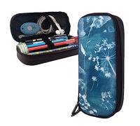 FJAUOQ Astuccio per matite con prezzemolo di mucca e grande capacità, astuccio portatile con cerniera per organizer da ufficio, Nero , Taglia unica, Astuccio