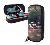 FJAUOQ Astuccio per matite con stampa di un vecchio trattore con fattoria fotografica, grande capacità, astuccio per matite semplice organizer per cancelleria per ufficio e viaggio, Fenicottero rosa ,