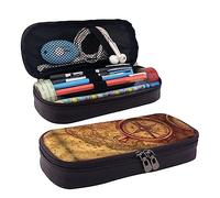 FJAUOQ Astuccio per matite, grande capacità, in pelle, grazioso pastore tedesco, borsa per il trucco per donne e uomini, Legge della Navigazione, Taglia unica, Astuccio