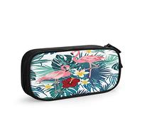 FJAUOQ Astuccio portapenne di grande capacità con fenicottero rosa fiori esotici uccelli foglie di palma tropicale animali adorabili semplice borsa di cancelleria per scuola ufficio studenti ragazze