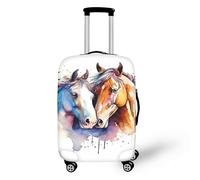 FJAUOQ Aurora Glacier North Pole - Copertura per bagagli per vacanze al mare, copertura protettiva per bagagli con cerniera, adatta per 45-81 cm, Coppia Cavalli, L(25-28 IN)