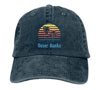 FJAUOQ Berretto in Denim Outer Banks Baseball Dad cap Regolabile Classico Lavato 100% Cotone Sport per Uomo Donna Cappello