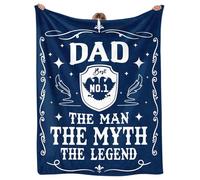 FJAUOQ Best Dad Birthday Gift - 152,4 x 127 cm flanella blu coperta - regalo per papà che non vuole nulla - fantastica idea regalo per la festa del papà - regalo per la prima volta da figlia, figlio