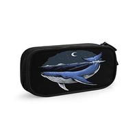 FJAUOQ Blue Whale - Astuccio per penne di grande capacità, grande pesce, animali, opere d'arte acquatiche, design alla moda, oceano marino e natura, semplice borsa per cancelleria, per scuola,
