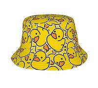 FJAUOQ Cappelli da Pescatore in Gomma con Motivo a Papera da Spiaggia per Donna, Uomo, Cappello da Sole Estivo, Cappello da Pescatore all'aperto, Berretto da Spiaggia da Viaggio Ripiegabile