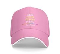 FJAUOQ Cappelli personalizzati Cappelli con la tua immagine personalizzata Testo Logo Cappelli da uomo personalizzati regolabili Cappelli da papà da baseball, rosa, Taglia unica