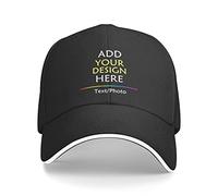 FJAUOQ Cappelli personalizzati personalizzano i berretti con voi Logo Testo Immagine Mens Personalizzato Cappellini da baseball regolabili, Nero , Taglia unica
