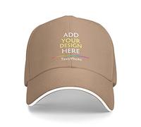 FJAUOQ Cappelli personalizzati personalizzano i berretti con voi Logo Testo Immagine Mens Personalizzato Cappellini da baseball regolabili, Naturale, Taglia unica