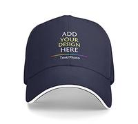 FJAUOQ Cappelli personalizzati personalizzano i berretti con voi Logo Testo Immagine Mens Personalizzato Cappellini da baseball regolabili, Marina Militare, Taglia unica