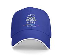 FJAUOQ Cappelli personalizzati personalizzano i berretti con voi Logo Testo Immagine Mens Personalizzato Cappellini da baseball regolabili, Blu, Taglia unica