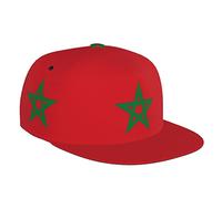 FJAUOQ Cappello da baseball con bandiera alla moda per uomo donna unisex regolabile cappelli da camionista cappello da sole cappello patriottico piatto Bill Brim cappelli, Bandiera del Marocco