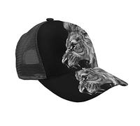 FJAUOQ Cappello da baseball in rete con leone ruggente, cappello hip hop, cappello a tesa curva, cappello regolabile da camionista, cappello snapback per uomo donna sport all'aperto, Leone roaring,