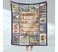 FJAUOQ Coperta per Gli Amanti dei Libri - Morbida Coperta da Lettura per Divano, Regalo per Donne e Uomini, Club del Libro, Idee Regalo Letterarie