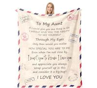 FJAUOQ Coperta per zia regalo per la festa della mamma da nipote o nipote, coperta con lettere per divano letto, regalo di ringraziamento di compleanno unico 152,4 x 203,2 cm