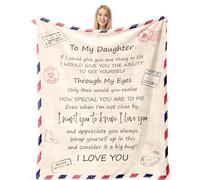 FJAUOQ Coperta regalo per figlia per la festa della mamma da mamma figlia regali da papà - a mia figlia lettera coperta per letto - compleanno per figlia da padre 127 x 152 cm