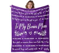 FJAUOQ Coperta regalo per mamma regalo per la festa della mamma da figlia suocera regali da figlio - a mia mamma bonus coperta viola per letto compleanno matrigna 152,4 x 203,4 cm