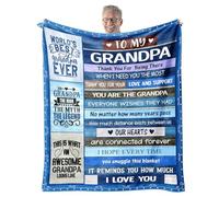 FJAUOQ Coperta regalo per nonno per la festa del papà da nipote e nipote - coperta di sostegno per amore - regalo di compleanno 152,4 x 203,4