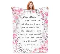 FJAUOQ Coperta super morbida e calda in flanella con fiori per mamma, regalo per festa della mamma, San Valentino e compleanno, 152,4 x 127 cm