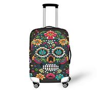 FJAUOQ Copertura per bagagli con teschio Day of The Dead di medie dimensioni in spandex copertura per valigia Halloween Art Painting Protector antipolvere e resistenza agli urti adatta a 45-81 cm