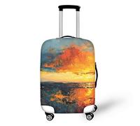 FJAUOQ Copertura per bagagli con teschio Day of The Dead di medie dimensioni in spandex copertura per valigia Halloween Art Painting Protector antipolvere e resistenza agli urti adatta a 45-81 cm