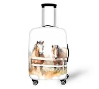 FJAUOQ Copertura per bagagli da viaggio colorata a spirale astratta, design con fori rotti, arte frattale, lavabile, per donne e ragazze, Campagna di Horse Farm, XL(29-32 IN)
