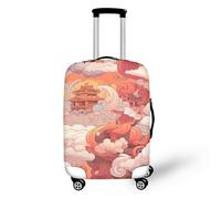 FJAUOQ Copertura per bagagli da viaggio con cane da montagna del Bernese, design con fori rotti, motivo acquerello, lavabile, per donne e ragazze, Nube di corte, S(18-21 IN)