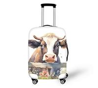 FJAUOQ Copertura per bagagli da viaggio con elefanti selvatici africani, design con fori rotti, elefante, acquerello, copertura per valigia, lavabile, per donne e ragazze, Campagna della fattoria