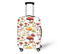 FJAUOQ Copertura per bagagli da viaggio con piume e graffiti, design con fori rotti, colore blu, lavabile, per donne e ragazze, Fungo cartoni animati, L(25-28 IN)