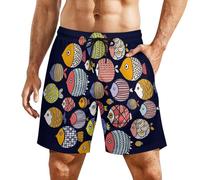 FJAUOQ Costume da bagno da uomo con fodera a compressione, pantaloncini con stampa di pesci carini, Come nella foto, XL