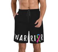 FJAUOQ Costume da bagno da uomo, pantaloncini da spiaggia, ad asciugatura rapida, leggeri, Consapevolezza delle malattie rare del guerriero, 3XL