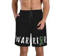 FJAUOQ Costume da bagno da uomo, pantaloncini da spiaggia e vacanze, ad asciugatura rapida, casual con coulisse, Consapevolezza della depressione dei guerrieri, 3XL