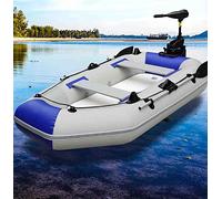 FJAUOQ Gommone 2 3 4 5 6 Persone Gonfiabili da Pesca Barca da Pesca Barca da Pesca Canottaggio Kayak Zattera Pavimenti Gonfiabili Sedili in Legno in Alluminio Pale Pompa A Pedale,330x140cm