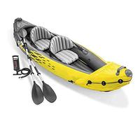 FJAUOQ Gonfiabile 2 Posti Super Capiente Canoa Gonfiabile Stabile e Leggera Kayak Gonfiabile Comodo e Maneggevole 2 Persone Set Completo Pronto all'Uso,B,312x76cm