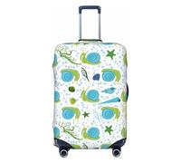 FJAUOQ Graziose lumache stelle marine, blu e verde, copertura protettiva per valigie da viaggio, lavabile, adatta per bagagli da 45 a 81 cm (valigia non inclusa), Come nella foto, M