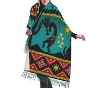 FJAUOQ Morbida sciarpa scialli avvolge con nappa sud-occidentale Kokopelli nativi americani donne moda abito da sera Hijab sciarpa, Come nella foto, Etichettalia unica