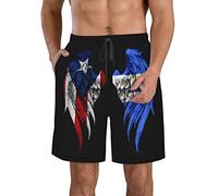 FJAUOQ Pantaloncini da uomo da spiaggia, ad asciugatura rapida, atletici, estivi, sottili, traspiranti, regolabili, taglia M/L/XL/XXL/XXL, Wings Porto Rico e Nicaragua, 3XL