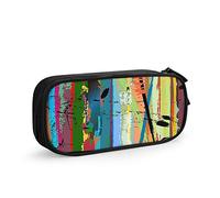 FJAUOQ Pupazzo di neve grande capacità astuccio inverno Natale Capodanno pupazzi di neve rotondo danza sciarpa neve penna scatola grande sacchetto sacchetto sacchetto scuola cancelleria per donne