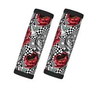 FJAUOQ Red Peony Knight Chess Chess - Confezione da 2 maniglie per bagagli, identificatore bagagli per valigie, Nero , Taglia unica