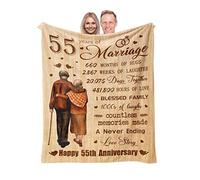 FJAUOQ Regali di nozze per il 55° anniversario per coppia, coperta per il 55° anniversario, miglior 55° anniversario per marito, moglie, genitori, regalo per 55 anni di matrimonio, coperta decorativa