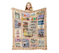 FJAUOQ Regali per gli amanti dei libri, regali per gli amanti, coperta 152 x 127 cm, lettori di libri donne, idee regalo per i topi di biblioteca del club