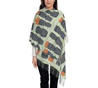 FJAUOQ Sciarpe da donna, sciarpa da donna con statua Moai, sciarpa invernale calda grande scialle, lunga e morbida, Come mostrato, Etichettalia unica