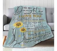 FJAUOQ Sunflower to My Daughter Never Forget That I Love You, coperta per letto, divano, super morbida, leggera, da viaggio, campeggio, coperta per tutte le stagioni, 127 x 101 cm, per bambini